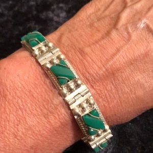 Vintage Sterling Silver w Turquoise Bracelet